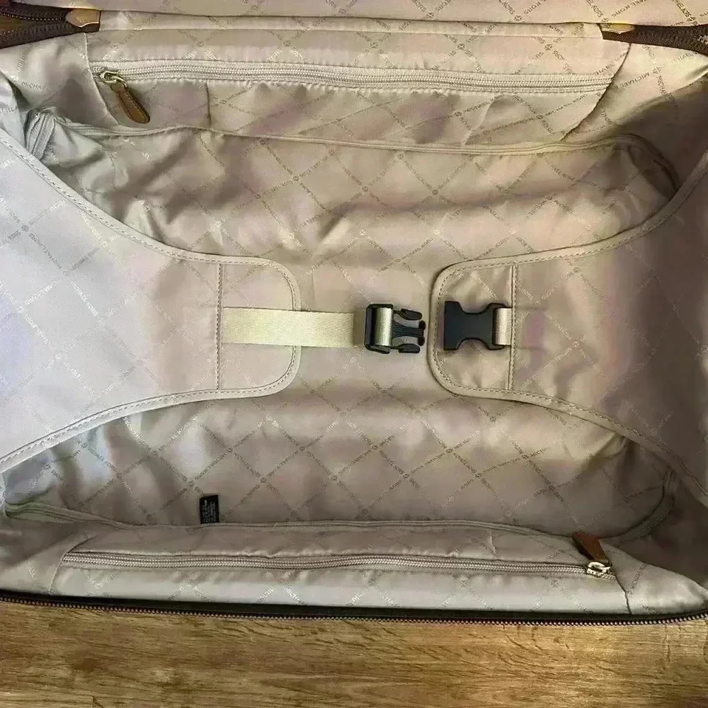 Michael Kors Monogram Carry On Luggage Brown